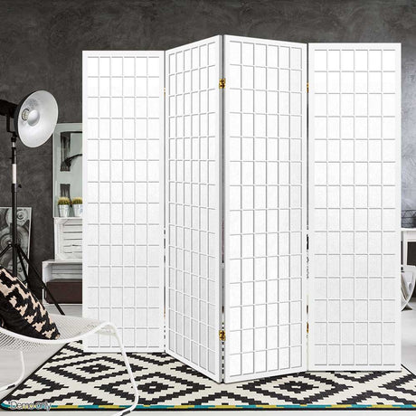 Artiss 4-Panel Folding Room Divider Screen — Oriental Flair, Natural or White — Allure Home Collections