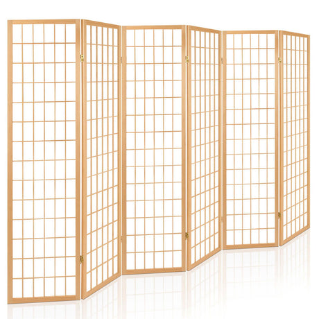 Artiss 6-Panel Freestanding Room Divider Screen — 261x179cm, White or Natural — Allure Home Collections