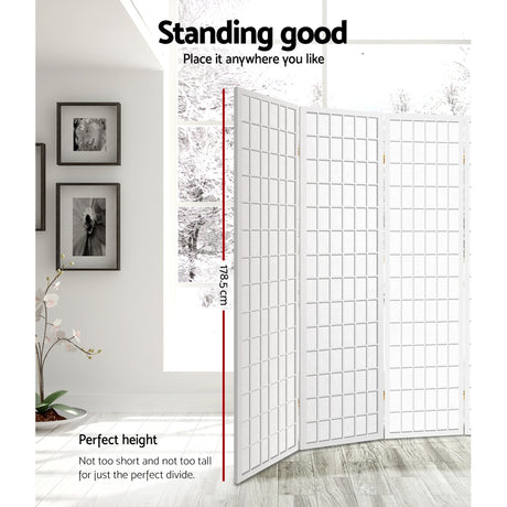 Artiss 8-Panel Elegant White Room Divider Screen — 348x179cm — Allure Home Collections