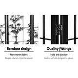 Artiss 4-Panel Bamboo Room Divider Screen — 174x179cm, Black and White — Allure Home Collections