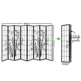 Artiss 8-Panel Bamboo Room Divider Screen — 348x179cm, Black and White — Allure Home Collections