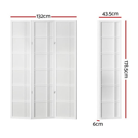 Artiss NOVA 3-Panel White Room Divider Screen — 132x179cm — Allure Home Collections