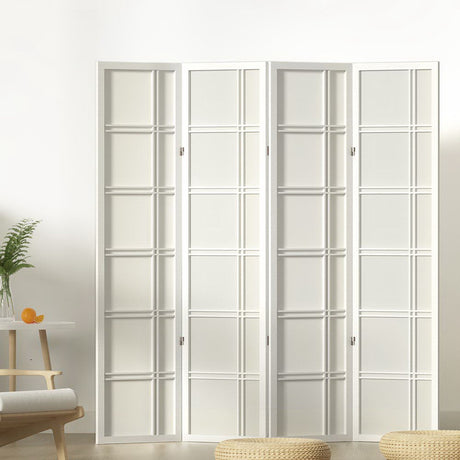 Artiss NOVA 4-Panel White Room Divider Screen — 176x179cm — Allure Home Collections