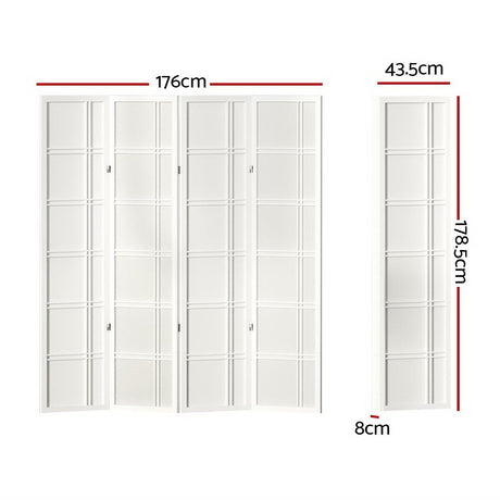 Artiss NOVA 4-Panel White Room Divider Screen — 176x179cm — Allure Home Collections