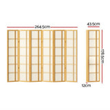 Artiss NOVA 6-Panel Folding Room Divider — 265x179cm, Natural or White — Allure Home Collections