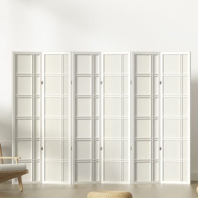 Bairnsdale 6 Panel Room Divider Screen, White