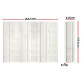 Artiss NOVA 6-Panel Folding Room Divider — 265x179cm, Natural or White — Allure Home Collections