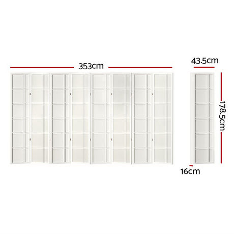 Artiss NOVA 8-Panel White Room Divider Screen — 353x179cm — Allure Home Collections