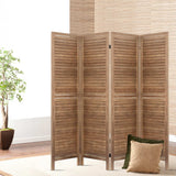 Orbost 4 Panel Louvre Room Divider Screen, Oak view 7