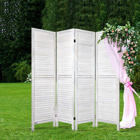 Orbost 4 Panel Louvre Room Divider Screen, White view 7