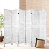 Artiss 6-Panel Louvered White Room Divider Screen — 245x170cm — Allure Home Collections