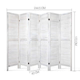 Artiss 6-Panel Louvered White Room Divider Screen — 245x170cm — Allure Home Collections