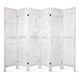 Artiss 6-Panel Louvered White Room Divider Screen — 245x170cm — Allure Home Collections
