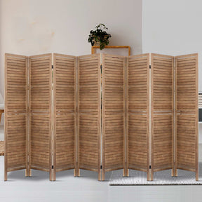 Orbost 8 Panel Louvre Room Divider Screen, Oak