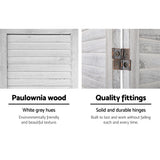 Artiss 8-Panel Louver Folding Room Divider — 326x170cm, White or Oak — Allure Home Collections