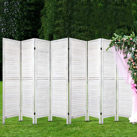 Orbost 8 Panel Louvre Room Divider Screen, White view 7