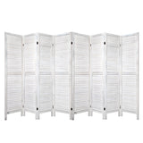Artiss 8-Panel Louver Folding Room Divider — 326x170cm, White or Oak — Allure Home Collections