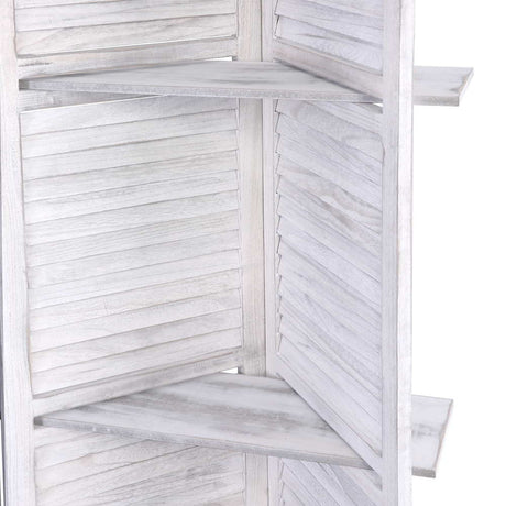 Artiss 4-Panel Folding Room Divider with Built-In Shelf — White or Oak — Allure Home Collections