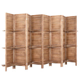 Artiss 8-Panel Freestanding Room Divider with Shelf — 326x170cm, Oak or White — Allure Home Collections