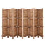 Artiss 8-Panel Freestanding Room Divider with Shelf — 326x170cm, Oak or White — Allure Home Collections
