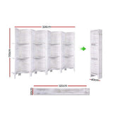 Artiss 8-Panel Freestanding Room Divider with Shelf — 326x170cm, Oak or White — Allure Home Collections
