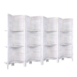 Artiss 8-Panel Freestanding Room Divider with Shelf — 326x170cm, Oak or White — Allure Home Collections