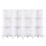 Artiss 8-Panel Freestanding Room Divider with Shelf — 326x170cm, Oak or White — Allure Home Collections