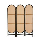 Artiss 3-Panel Rattan Brown Room Divider Screen — 151x180cm, Paulownia Wood — Allure Home Collections