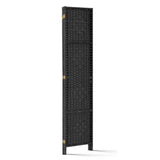 Artiss 3-Panel Black Woven Room Divider Screen — 123x170cm — Allure Home Collections