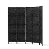 Artiss 4-Panel Woven Room Divider — 163x170cm, Black, White, or Natural — Allure Home Collections