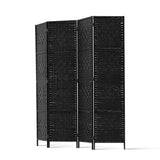 Artiss 4-Panel Woven Room Divider — 163x170cm, Black, White, or Natural — Allure Home Collections