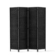 Artiss 4-Panel Woven Room Divider — 163x170cm, Black, White, or Natural — Allure Home Collections