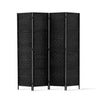 Artiss 4-Panel Woven Room Divider — 163x170cm, Black, White, or Natural — Allure Home Collections