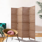 Artiss 4-Panel Woven Room Divider — 163x170cm, Black, White, or Natural — Allure Home Collections