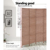 Artiss 4-Panel Woven Room Divider — 163x170cm, Black, White, or Natural — Allure Home Collections