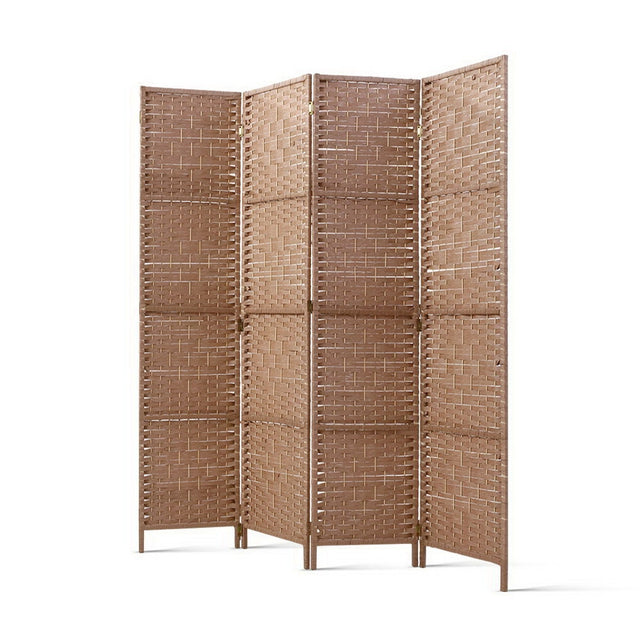 Paynesville 4 Panel Woven Room Divider Screen, Natural