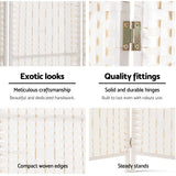 Artiss 4-Panel Woven Room Divider — 163x170cm, Black, White, or Natural — Allure Home Collections