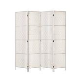 Artiss 4-Panel Woven Room Divider — 163x170cm, Black, White, or Natural — Allure Home Collections