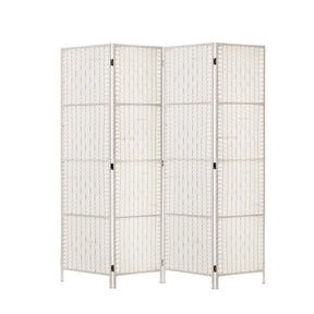 Paynesville 4 Panel Woven Room Divider Screen, White