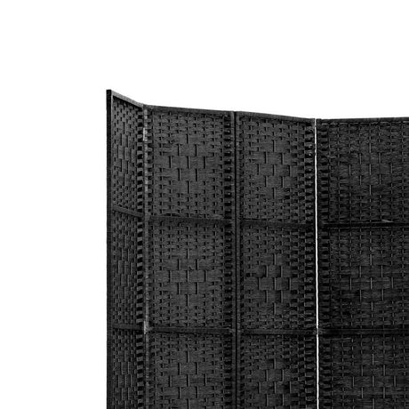 Artiss 6-Panel Woven Room Divider — 245x170cm, Natural or Black — Allure Home Collections