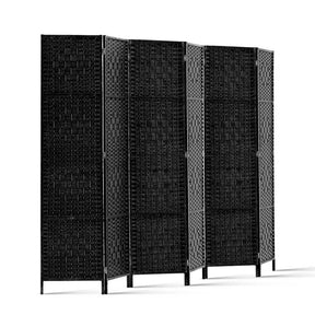 Paynesville 6 Panel Woven Room Divider Screen, Black