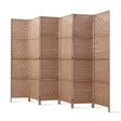 Artiss 6-Panel Woven Room Divider — 245x170cm, Natural or Black — Allure Home Collections