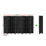 Artiss 8-Panel Woven Folding Room Divider — 326x170cm, Black, White, or Natural — Allure Home Collections