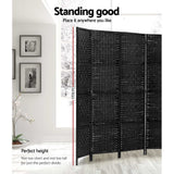 Artiss 8-Panel Woven Folding Room Divider — 326x170cm, Black, White, or Natural — Allure Home Collections
