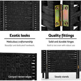 Artiss 8-Panel Woven Folding Room Divider — 326x170cm, Black, White, or Natural — Allure Home Collections