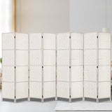 Paynesville 8 Panel Woven Room Divider Screen, White