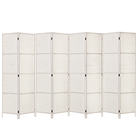 Artiss 8-Panel Woven Folding Room Divider — 326x170cm, Black, White, or Natural — Allure Home Collections