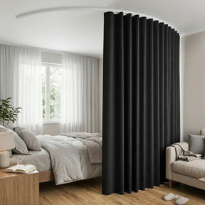 Buchan Ceiling Mounted Curtain Room Divider, Black