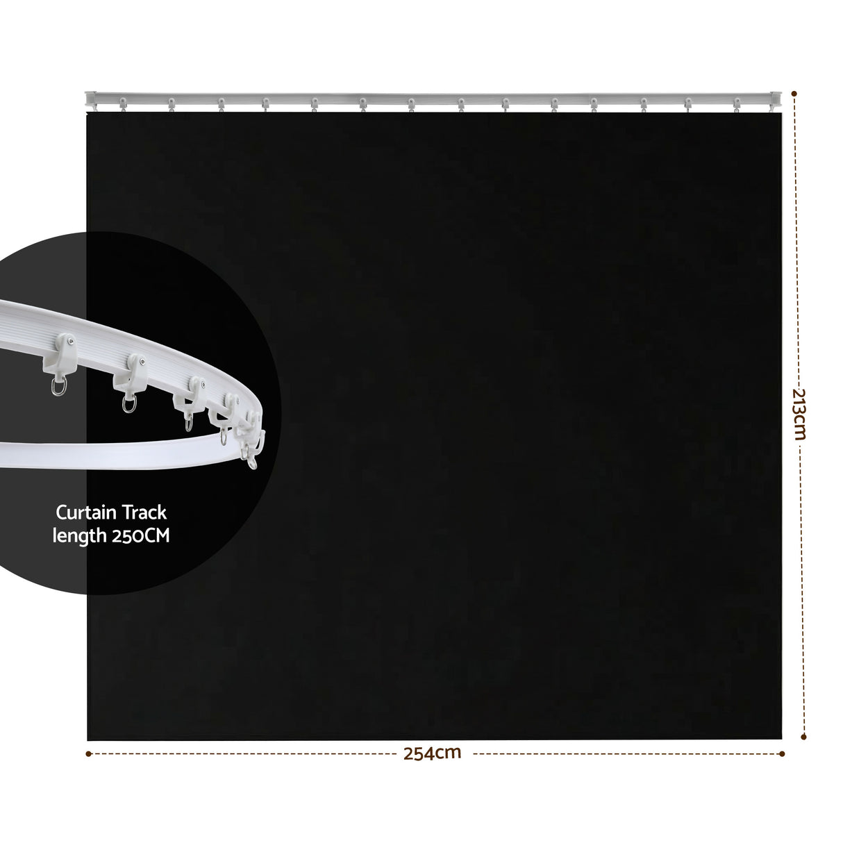 Buchan Ceiling Mounted Curtain Room Divider, Black view 2