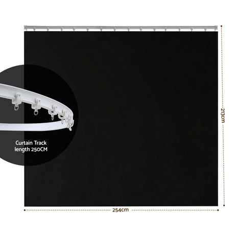 Buchan Ceiling Mounted Curtain Room Divider, Black view 2